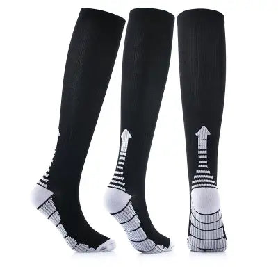 Compression Sport Socks for Varicose Veins Medical Nursing Stockings - YS031-BKGY / L-XL EU 41-45