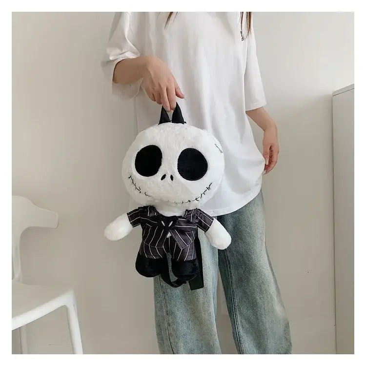 Jack Skellington Plush Backpack for Halloween Candy and Kids