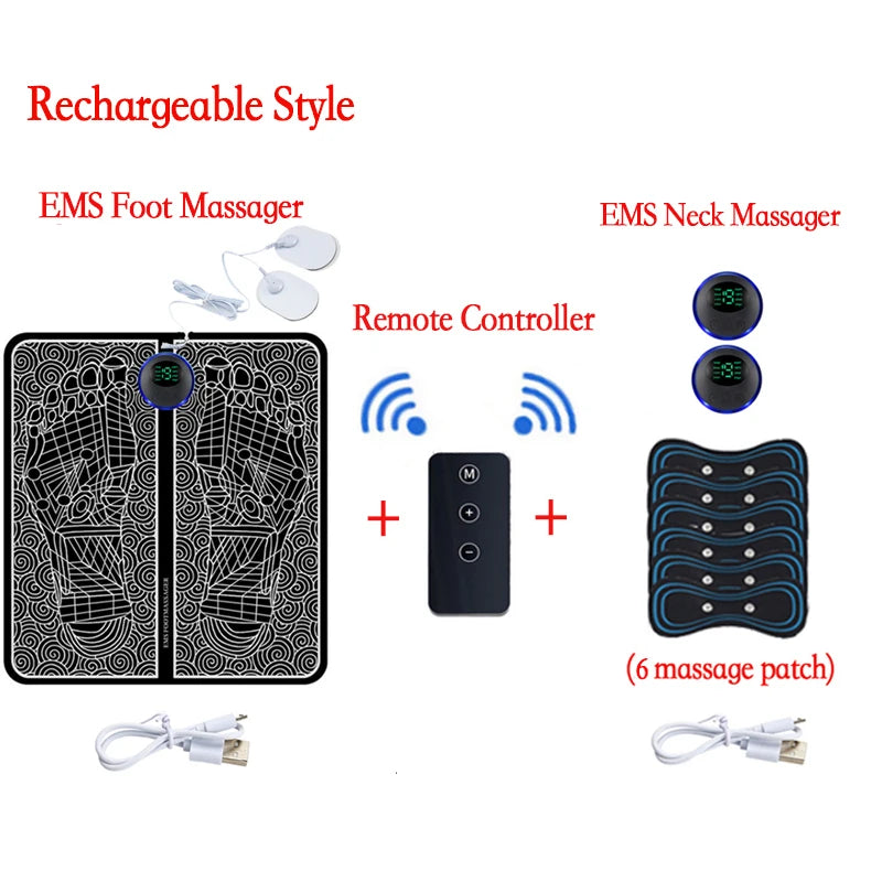 EMS Foot Massage Pad with Multi Mode Muscle Relief for Home Fitness
