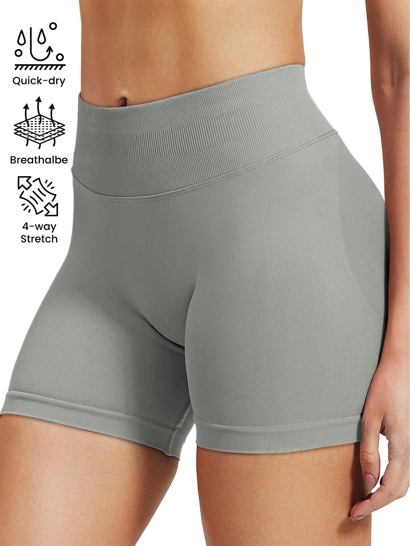 Pilates Peach Hips Knit Shorts Medium Size High Stretch Fitness
