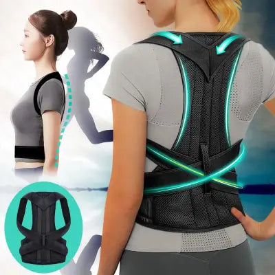 Home Adjustable Posture Corrector with Breathable Shoulder and Waist Support