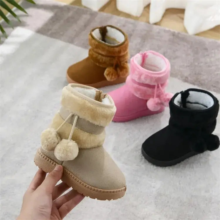 Girls Snow Boots for Kids - Comfortable Warm Winter Boots and Princess Shoes