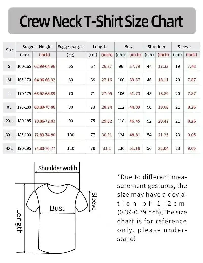 Classic Y2K Gothic Style T-shirt Print Oversized T Shirt High Street Shirts Gothic Round Neck Cotton Tops New Mens