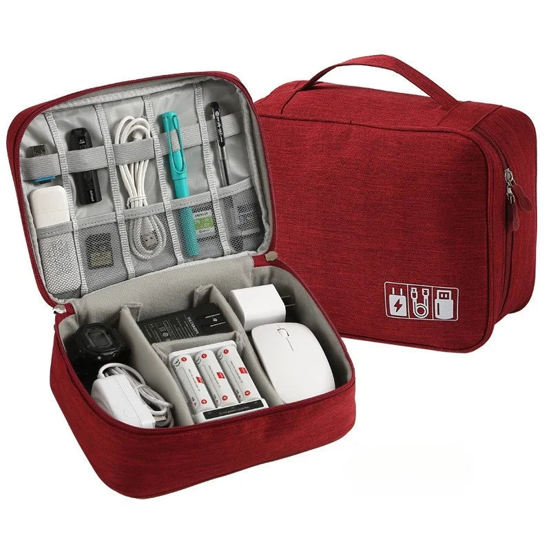 Cable Storage Bag Electronic Organizer Waterproof Portable Travel Pouch