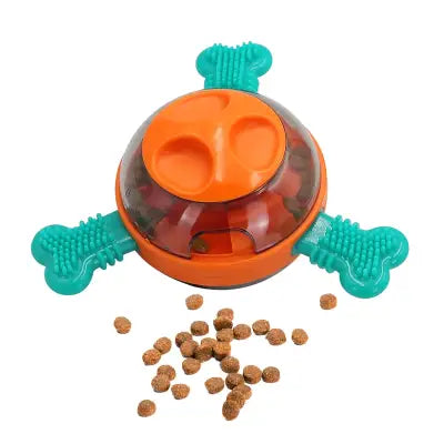 UFO Shaped Tumbler Automatic Feeder and Dog Puzzle Toys Set - Orange