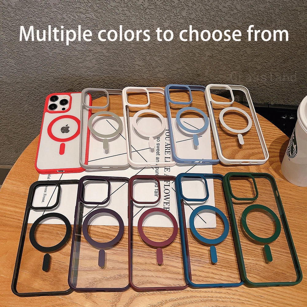 iPhone Series Compatible MagSafe Case Transparent Clear Luxury Protection
