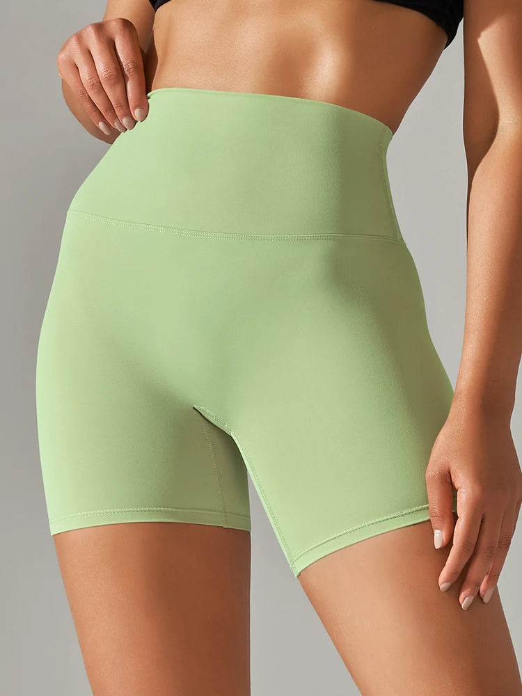 High Waist Yoga Shorts Quick Drying Fitness Workout Length