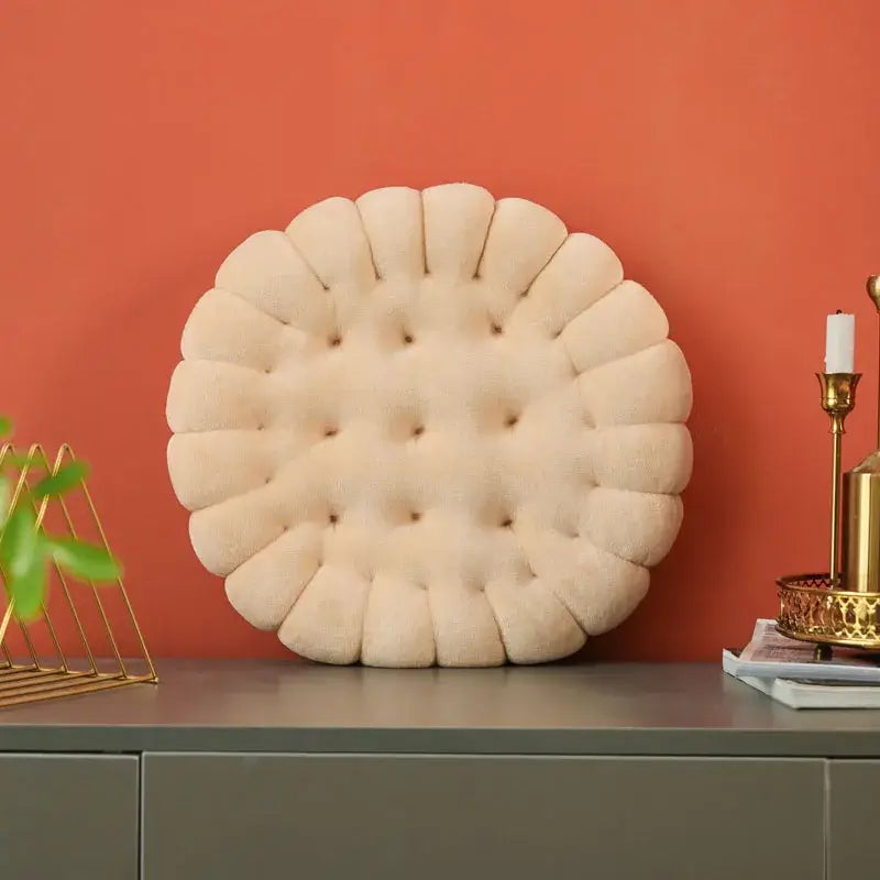 Biscuit-Shaped Plush Cushion: Soft and Creative Chair Seat Pad