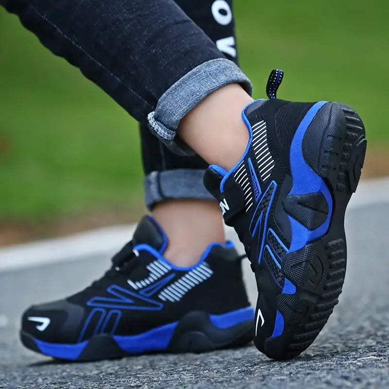 Royal Blue Kids Fashion Sneakers Lightweight Leather Running Shoes