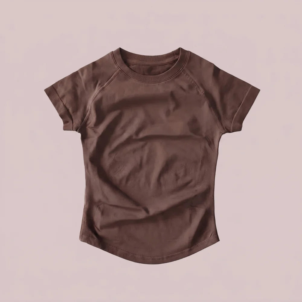 Women's Compression Workout T-Shirt Slim Fit Impact Athletic Top