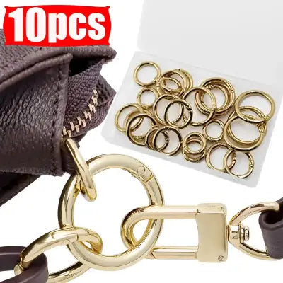 10pcs Metal Ring Spring Clasps for DIY Jewelry and Keychain Hooks