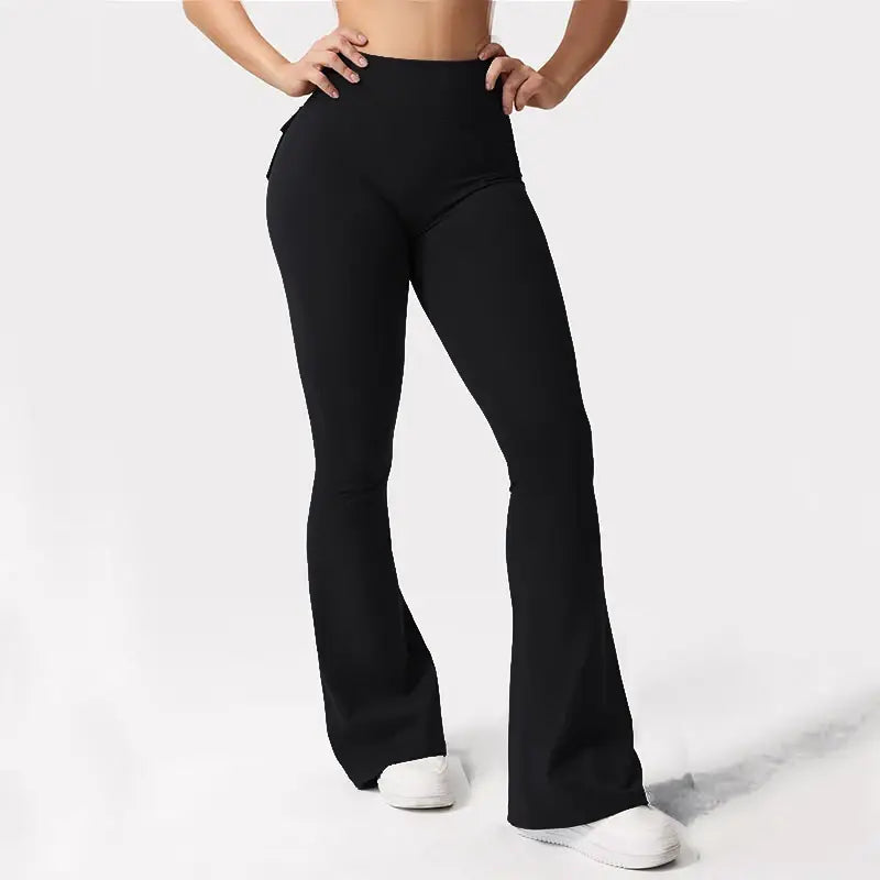 Newest Wide Leg Yoga High Stretch Compression Pants with Pockets