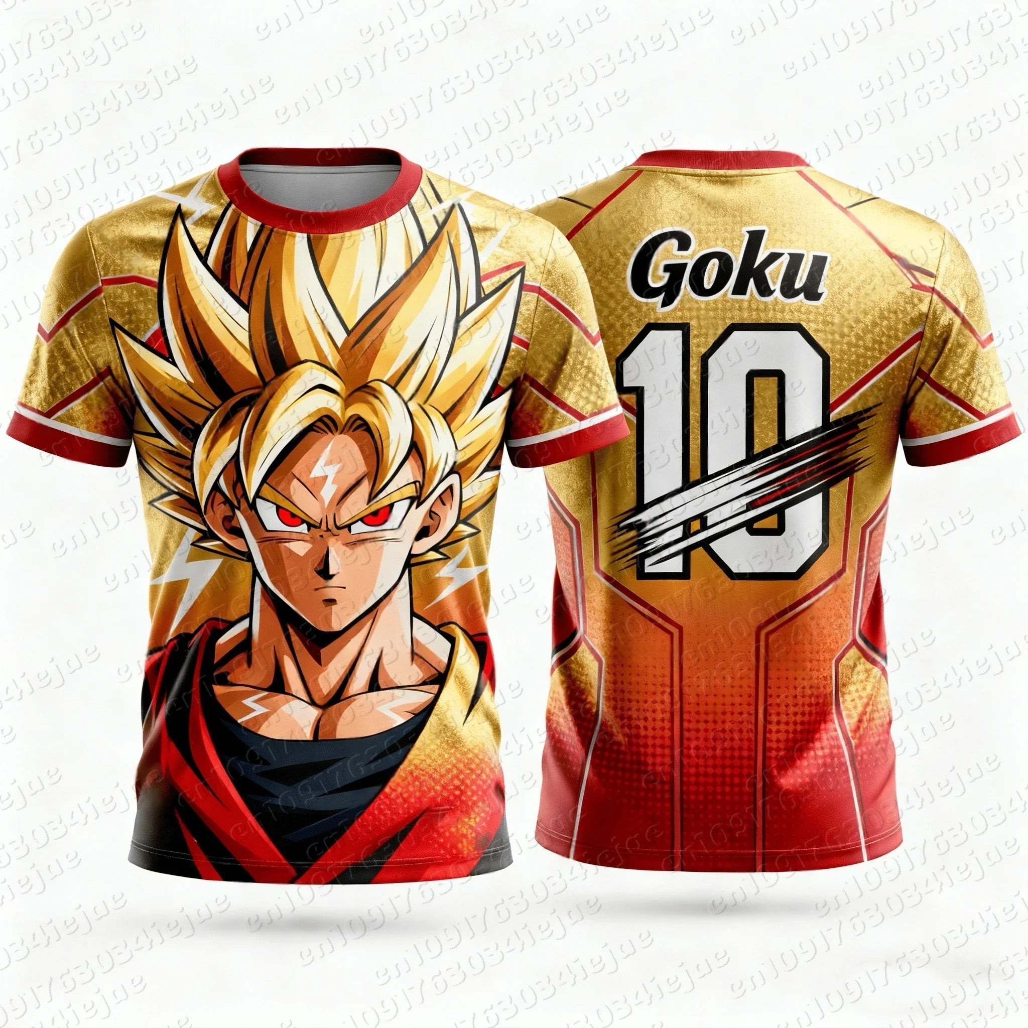 Dragon Ball Football Jersey 3D Printed Polyester – Hip Hop Anime Style
