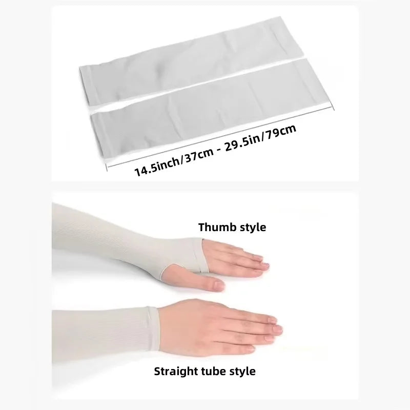 UV Protection Ice Silk Sleeves 3 Pairs – Cooling Outdoor Sunscreen