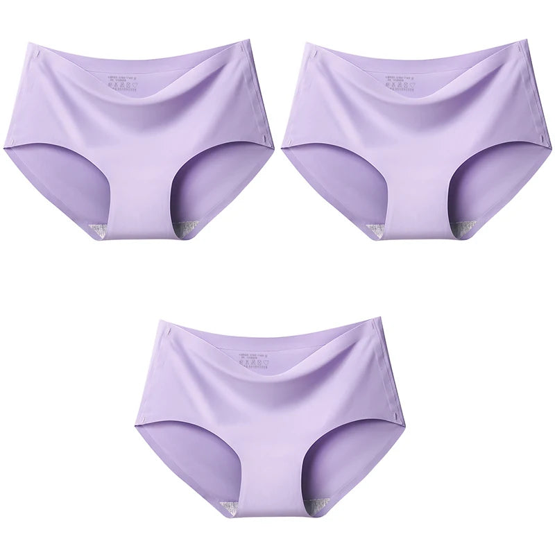 Women Panties XXL Seamless Ice Silk Briefs Breathable Drop Shipping