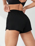 Yoga Anti-Exposure Shorts Faux Two-Piece Style Running Fitness Pants