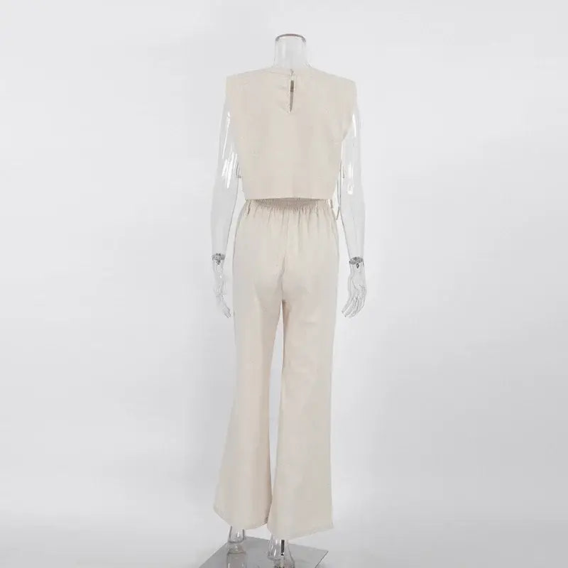 Women’s Linen Pant Set - Chic Holiday Outfit for Effortless Style