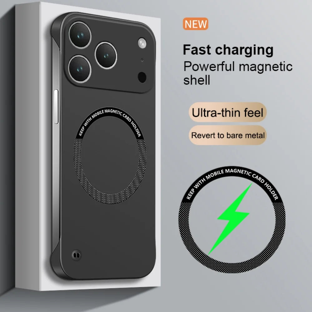 Magnetic Frameless Phone Case Hard PC Matte – Ultra Thin Borderless Style