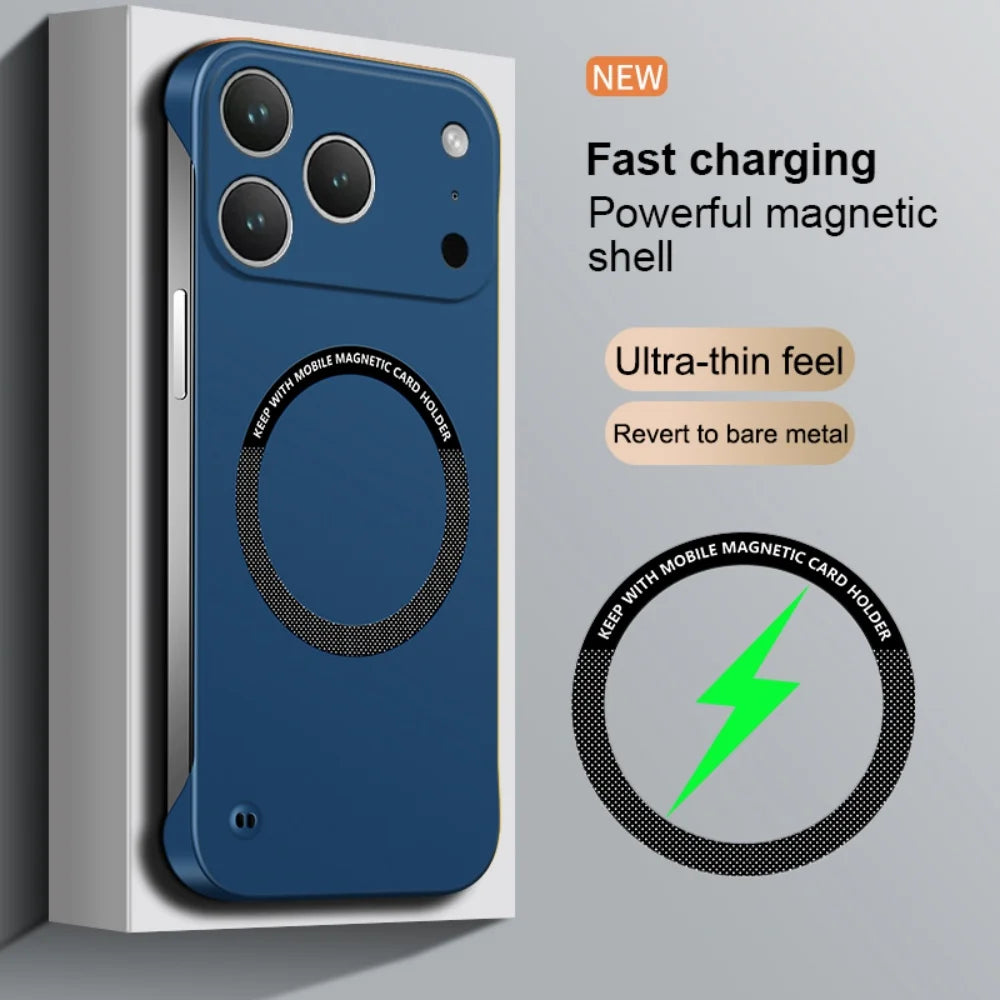 Magnetic Frameless Phone Case Hard PC Matte – Ultra Thin Borderless Style