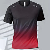 Quick Drying Men's Sports T-Shirt Gradient Short Sleeve Workout Tee