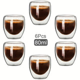 Double Wall Glass Espresso Mug Transparent Handmade Heat Insulated Drinkware