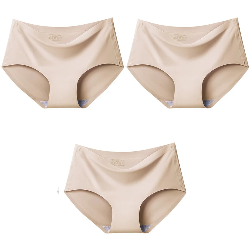 Women Panties XXL Seamless Ice Silk Briefs Breathable Drop Shipping