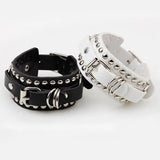 Gothic Spike Studded Leather Bracelets Black Punk Rock Jewelry