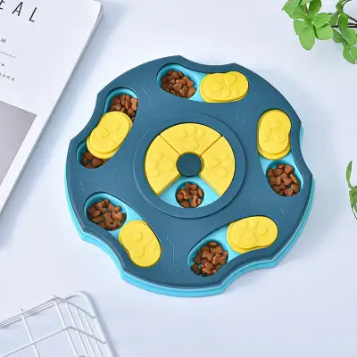 Interactive IQ-Boosting Dog Puzzle Toy Slow Feeder for Enhanced Play - pentagon Blue