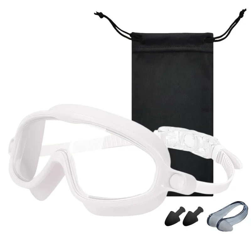 Wide View Large Frame Silicone Kids Swimming Goggles Anti Fog Leakproof