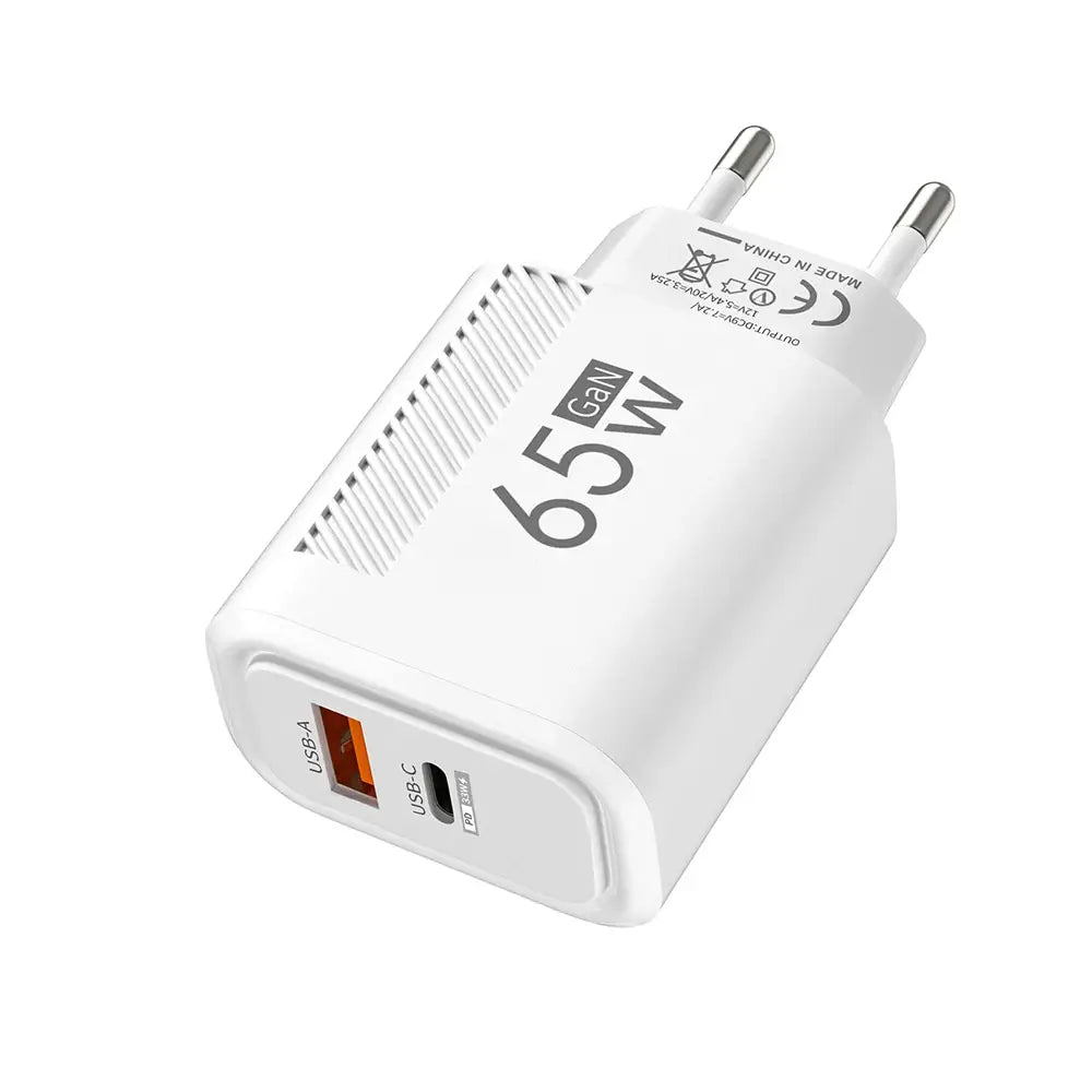 65W USB C GaN Fast Charging Wall Charger for Quick Charge Devices