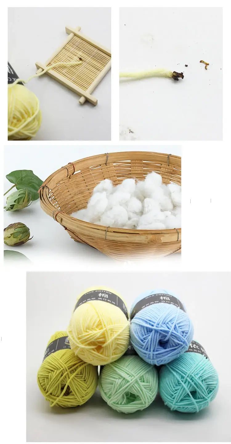 Soft 4ply Milk Cotton Knitting Yarn for Crochet and Sweaters