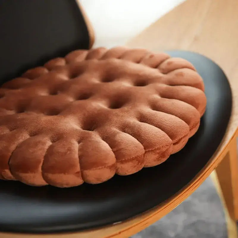 Biscuit-Shaped Plush Cushion: Soft and Creative Chair Seat Pad