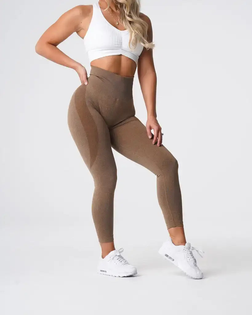 Speckled Seamless Spandex Leggings: Soft Workout Tights