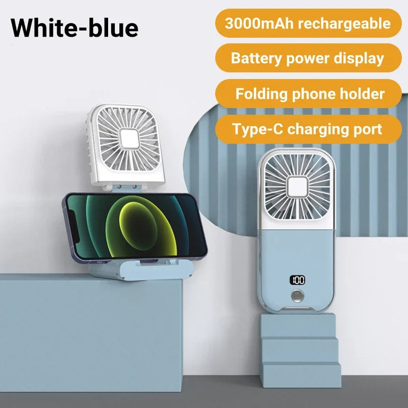 Rotary Vane Foldable Mini Neck Fan Natural Wind for Sports Portable Cooler