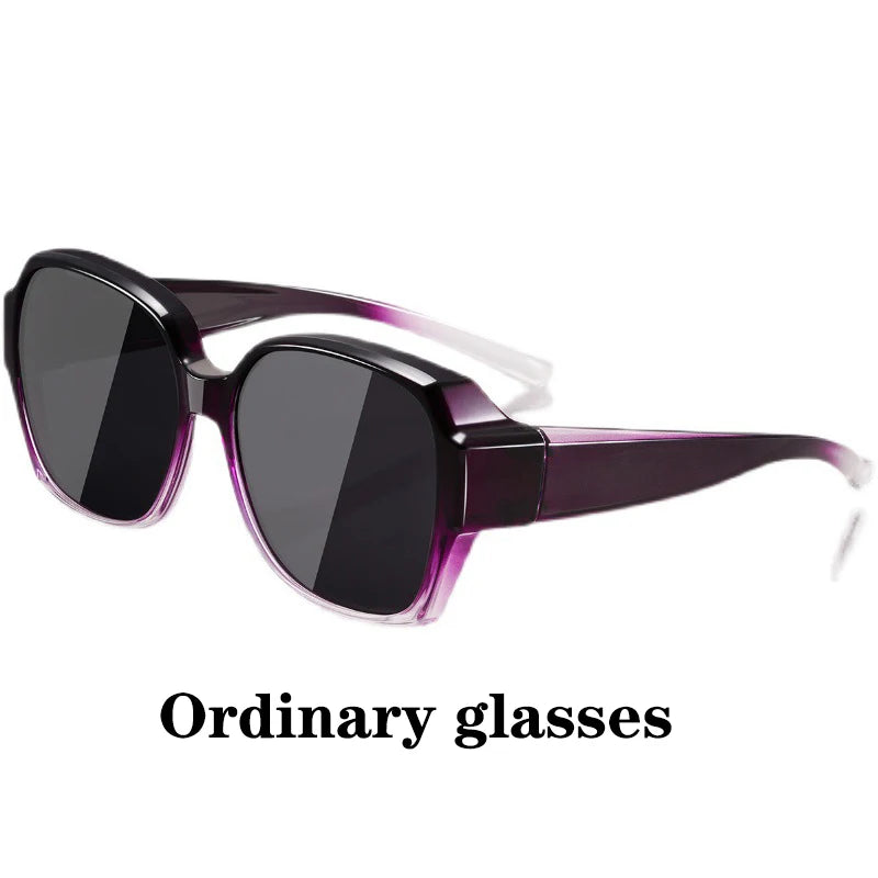 Round Polarized Fitover Sunglasses Vintage Portable Eyewear for Driving
