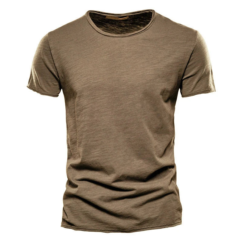 Men 100% Cotton Short Sleeve T Shirt Soft Casual Summer Fitness Type