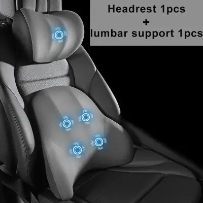 LIVIAUTOLIFE Electric Lumbar Support and Vibration Massage Neck Cushion - set 1 2