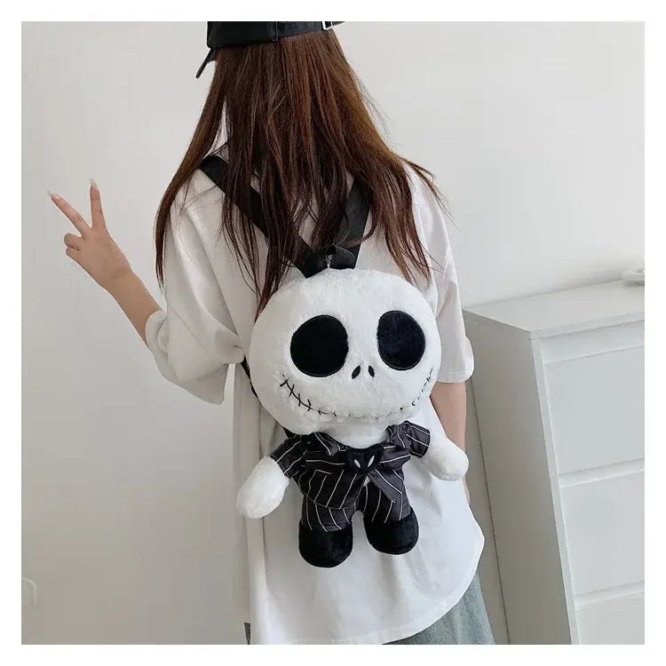 Jack Skellington Plush Backpack for Halloween Candy and Kids