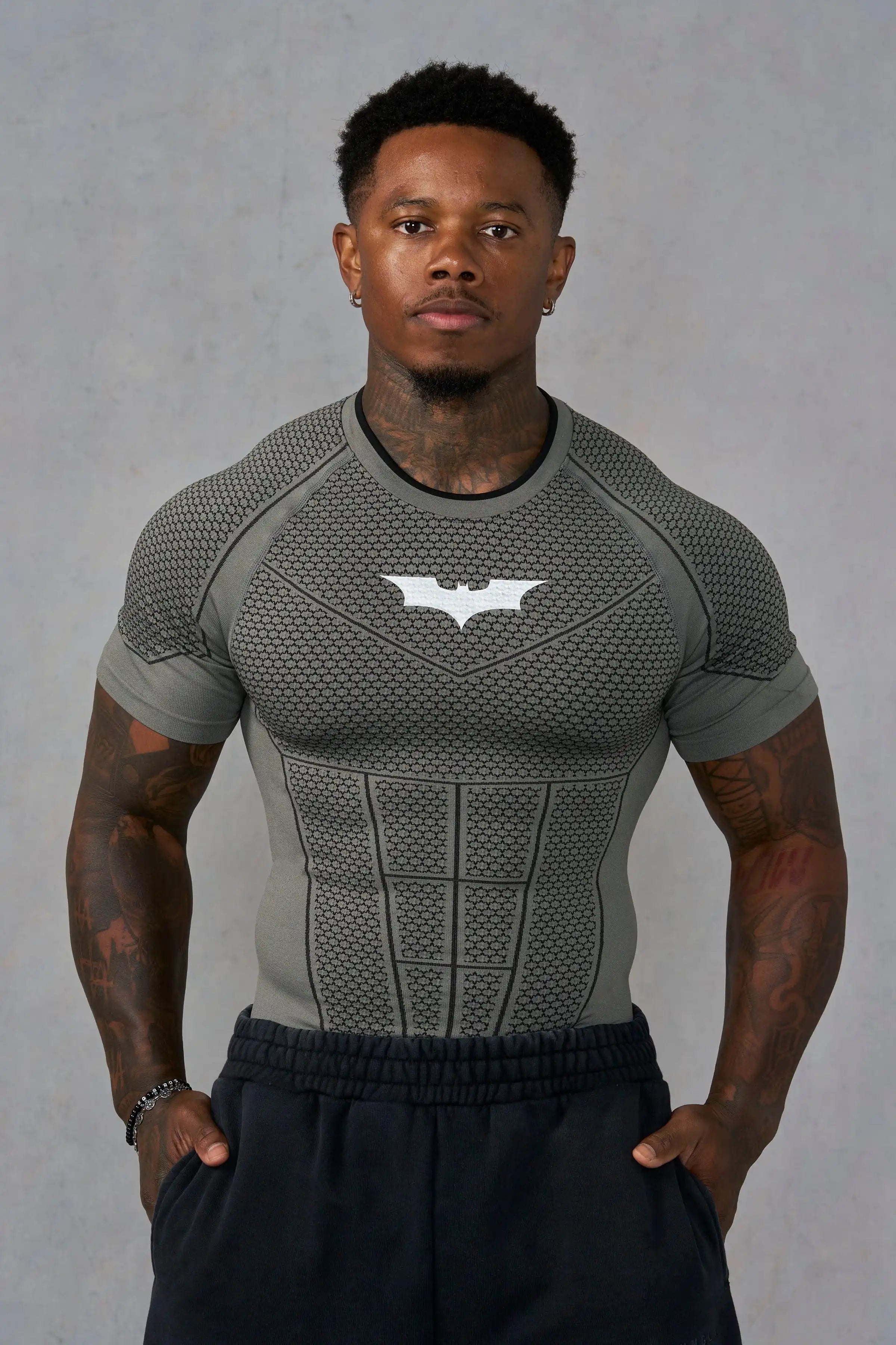 Batman Men's Quick Dry Compression T-Shirt High Elastic Fitness Gym Top