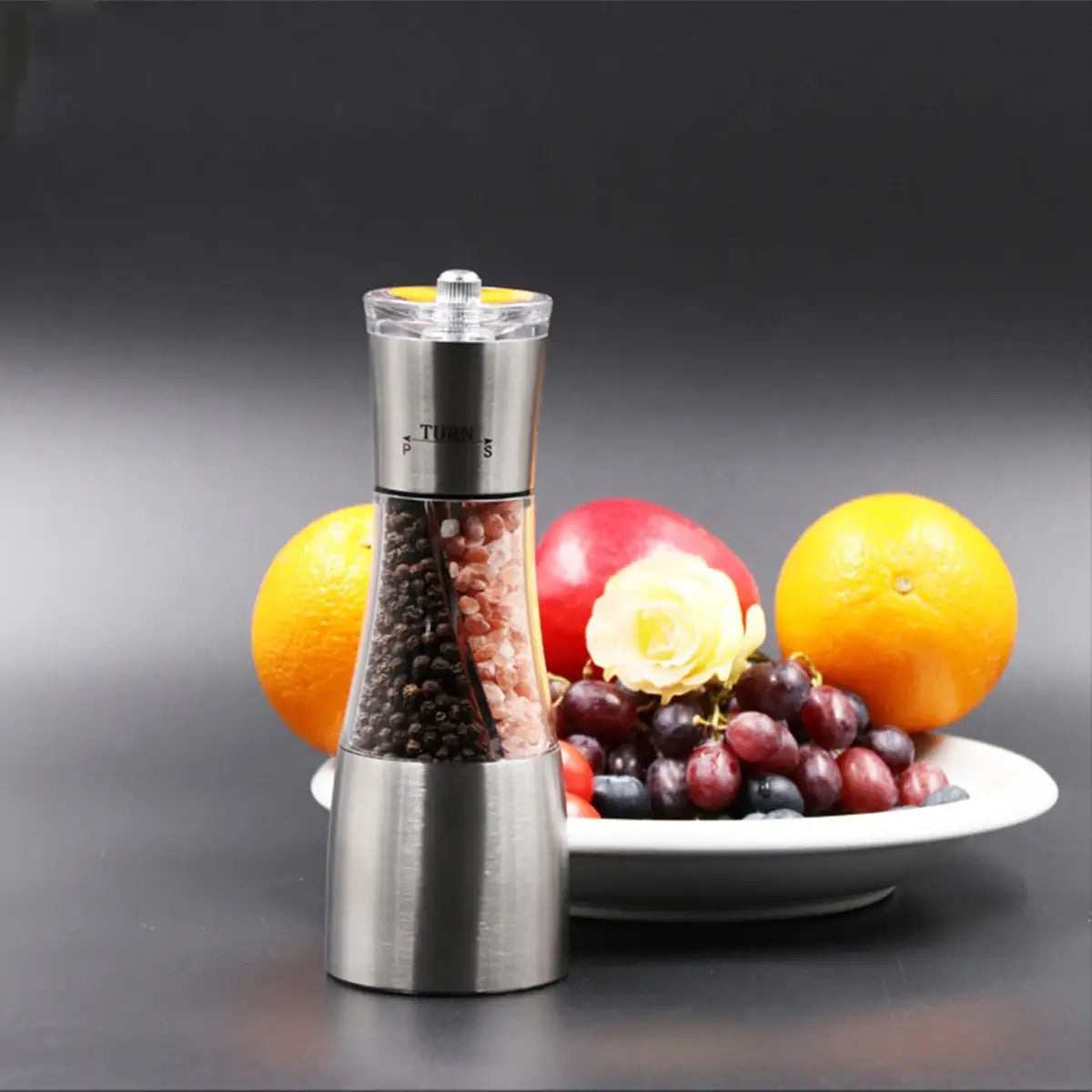 2-in-1 Stainless Steel Salt and Pepper Grinder Adjustable and Refillable