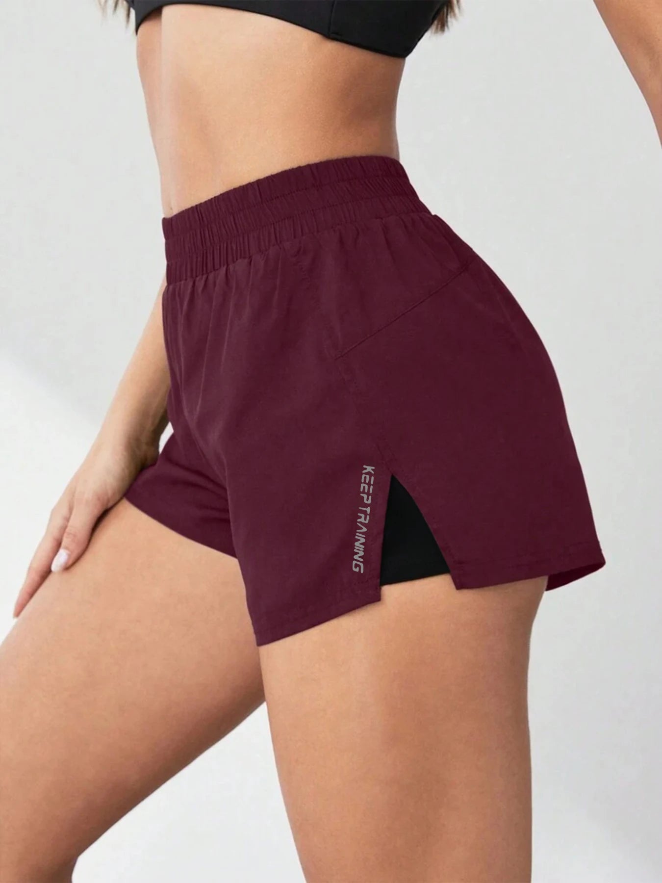 Yoga Anti-Exposure Shorts Faux Two-Piece Style Running Fitness Pants