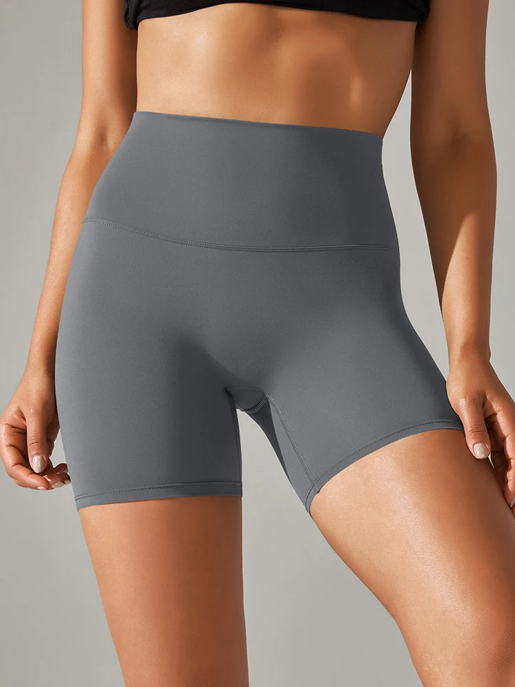High Waist Yoga Shorts Quick Drying Fitness Workout Length