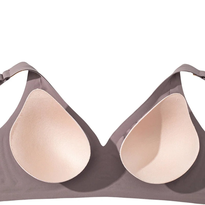 Seamless Mold Cup Wireless Bras 2-Pack Soft Padded Deep V Lingerie