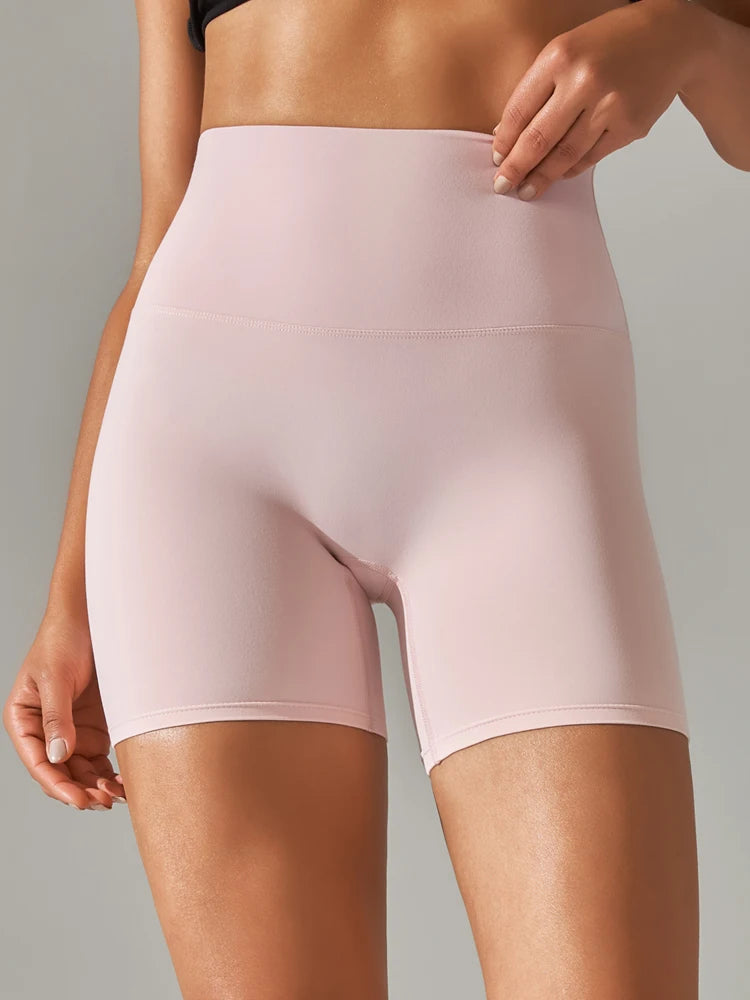 High Waist Yoga Shorts Quick Drying Fitness Workout Length