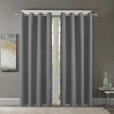 34x108 Blackout Curtain in Gray with Grommet Top Room Darkening Panel - Dark Grey / United States