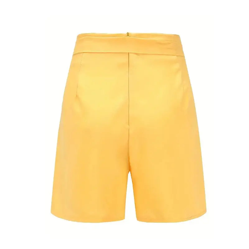 Y2K Solid Button High Waist Tie Waist Beach Shorts for Women