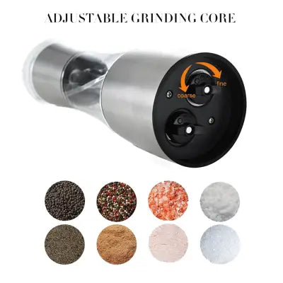 2-in-1 Stainless Steel Salt and Pepper Grinder Adjustable and Refillable