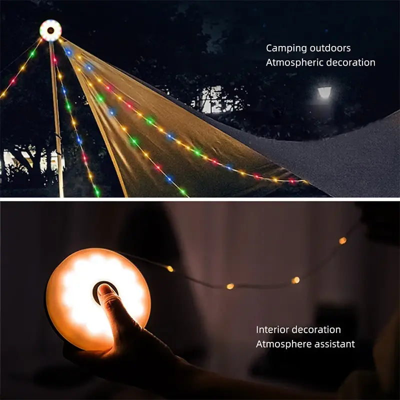 LED Camping Lamp Strip 10M Waterproof Recyclable Light for Outdoor