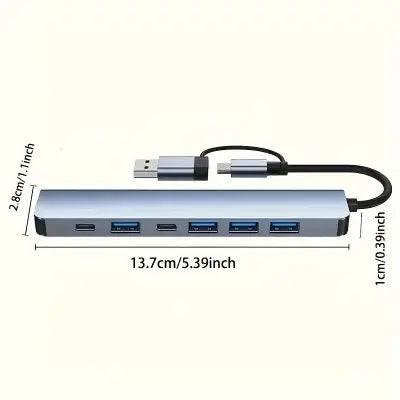 VIENON 7-in-1 USB C Hub Aluminum USB Splitter for Enhanced Connectivity