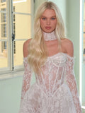 Tokyo Wedding Dress A-Line White Lace Elegant Off the Shoulder Gown